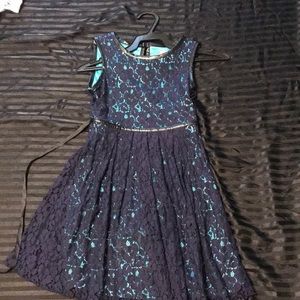 Lace navy blue dress